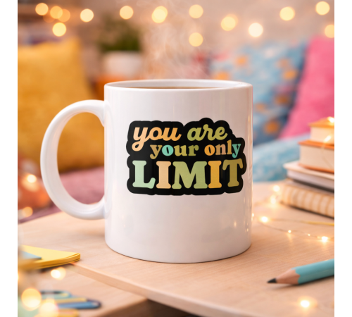 You Are Your Only Limit Yazılı Porselen Kupa MODEL 142 – “Tek Sınır Sensin” Motivasyon Kupası – İlham Veren Kahve & Çay Kupası