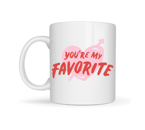 You’re My Favorite Yazılı Porselen Kupa Model 13 - Sevgiliye Arkadaşa Özel Romantik Kahve Kupası - Hediye Fincan