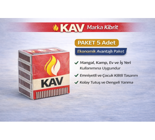 KAV Marka Kibrit Emniyetli Çocuk Kilitli 5 Adet