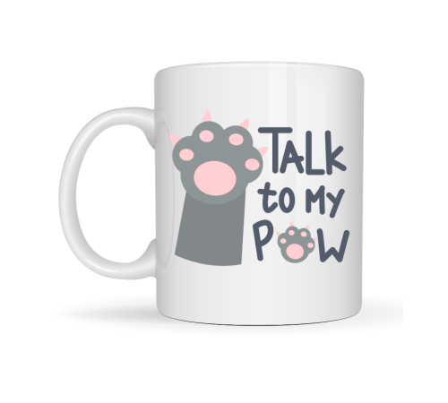 Talk To My Paw – Sevimli Kedi Patili Porselen Kupa MODEL 57