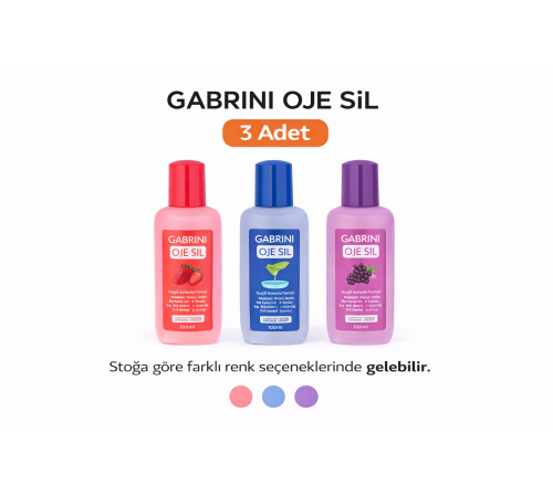 Gabrini Oje Sil Besleyici Aseton 125 ml Oje Çıkarıcı 3 Adet