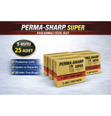 Perma-Sharp Super Paslanmaz Çelik Tıraş Bıçağı 5’li 5 Kutu
