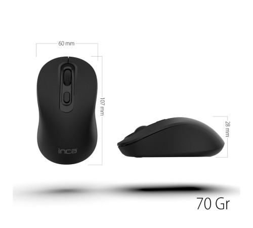 INCA IWM-288T  BLUETOOTH + WIRELESS ERGONOMIC DESIGN SILENT  MOUSE