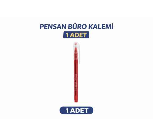 Pensan Büro 2270 Kırmızı Tükenmez Kalem 1.0 mm Medium Yerli Üretim 1 Adet