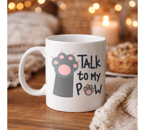 Talk To My Paw – Sevimli Kedi Patili Porselen Kupa MODEL 57