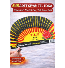 648 Adet Siyah Tel Toka Saç Tokası – Dayanıklı Metal Profesyonel Saç Teli Toka Seti