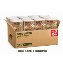 ECCO GREEN Yeşil Dünya Peçete 100’lü 32 Paket Koli Ekonomik Toplu Satış