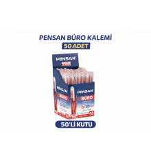 Pensan Büro 2270 Kırmızı Tükenmez Kalem 1.0 mm Medium Yerli Üretim 50 Adet