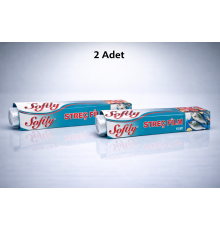Softly Streç Film 15 Metre Gıda Streç Film Mutfak Streç Folyo Şeffaf Saklama Filmi 2 Adet