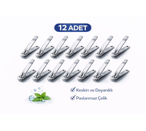 İMA Büyük Boy Tırnak Makası Profesyonel Nail Clipper 12 Adet