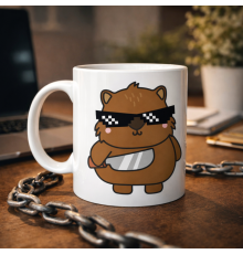 Cool Ayıcık Tasarımlı Porselen Kupa MODEL 84 – Eğlenceli, Karizmatik ve Dikkat Çekici Kahve Kupası