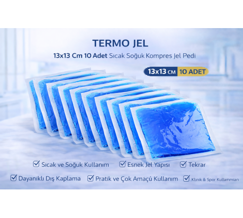 Termo Jel 13x13 Cm 10 Adet Sıcak Soğuk Kompres Jel Pedi