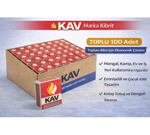 KAV Marka Kibrit Emniyetli Çocuk Kilitli 100 Adet
