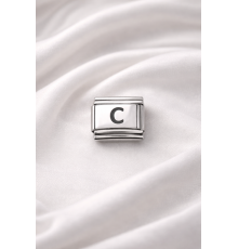 Nomination Uyumlu C Harfi Charm – Çelik Harfli Bileklik Aksesuarı ,Kişiye Özel Modüler Takı