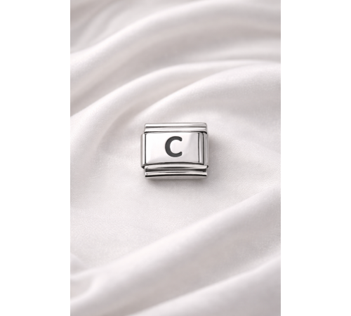 Nomination Uyumlu C Harfi Charm – Çelik Harfli Bileklik Aksesuarı ,Kişiye Özel Modüler Takı