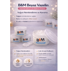 B&M Beyaz Vazelin Nemlendirici Cilt Bakım Kremi Çok Amaçlı Yoğun Nemlendirici 2 Adet