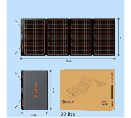 FLEXSOLAR F240 TAŞINABİLİR GÜNEŞ PANELİ 240W