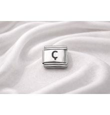 Nomination Uyumlu Ç Harfi Charm – Çelik Harfli Bileklik Aksesuarı , Kişiye Özel Modüler Takı