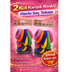 6’lı 2 Paket Karışık Renkli Havlu Saç Tokası Yumuşak Elastik Dayanıklı Lastik Toka Seti