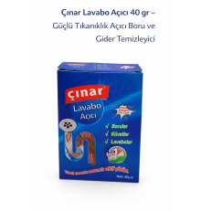 Çınar Lavabo Açıcı 40 gr – Güçlü Tıkanıklık Açıcı Boru ve Gider Temizleyici