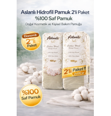 Aslanlı Hidrofil Pamuk 100 gr x 2 Adet %100 Saf Pamuk Kozmetik ve Kişisel Bakım Pamuğu