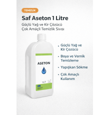 Saf Aseton 1 Litre Güçlü Yağ ve Kir Çözücü Çok Amaçlı Temizlik Sıvısı 1 ADET
