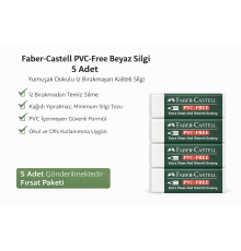 Faber-Castell  No24 PVC Free Beyaz Silgi 5 Adet İz Bırakmayan Yumuşak Dokulu Okul Ofis Silgisi