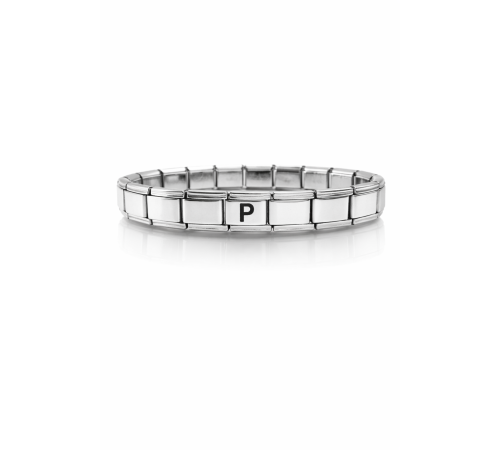 Kişiye Özel P Harfli Çelik Bileklik – İtalyan Charm Bilezik, Ayarlanabilir Zarif Model