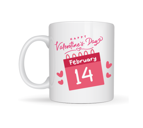 Sevgililer Günü Özel Porselen Kupa – Model 5 - 14 Şubat Temalı Aşk Kupası - Hediye Fikri