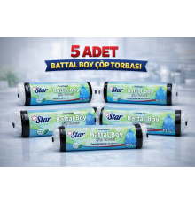 Star Plus Standart Battal Boy Atık Poşeti 75x90 cm 10lu Dayanıklı Büyük Boy Atık Torbası 5 Adet
