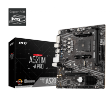 MSI A520M-A PRO DDR4 4600MHZ 1XHDMI 1XDVI 1XM.2 USB 3.2 MATX AM4 (AMD AM4 5000/4000 /3000 SERİSİ İLE UYUMLU)