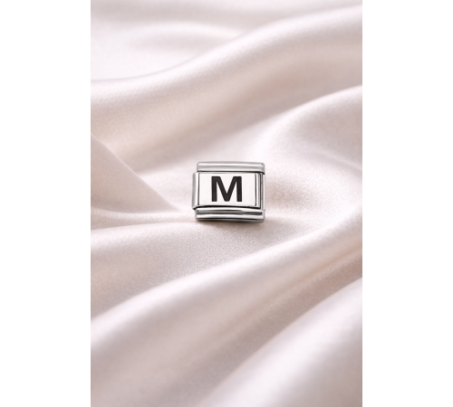 Nomination Uyumlu M Harf Charm | Çelik Bileklik Aksesuarı | Kişiye Özel Harf Modülü | Minimal & Şık