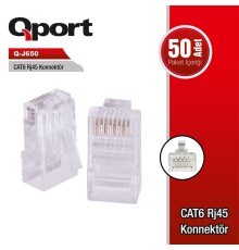 QPORT Q-J650 CAT6 50 LİK RJ-45 KONNEKTÖR
