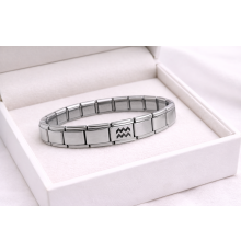 Çelik Nomination Bileklik Kova Burcu | Paslanmaz Çelik Burç Bilekliği | Modern ve Özgün Tasarım