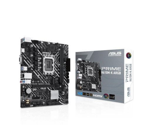 ASUS PRIME H610M-K ARGB DDR5 5600MHZ 1XVGA 1XHDMI 1XM.2 USB 3.2 MATX 1700P (12. / 13. VE 14. NESİL İŞLEMCİ UYUMLU)
