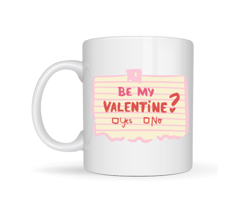 Be My Valentine Porselen Kupa – Model 8 Sevgiliye Özel Romantik Tasarım