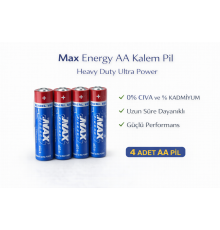 Max Energy AA Kalem Pil 1.5V R6 Heavy Duty Ultra Power 4lü 1 Paket