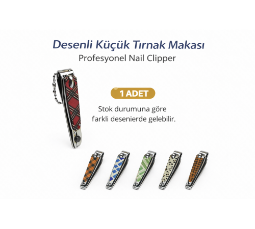 Profesyonel Küçük Tırnak Makası Desenli Nail Clipper 1 Adet