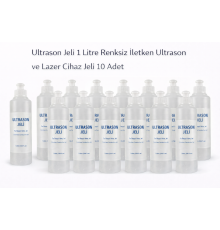 Ultrason Jeli 1 Litre Renksiz İletken Ultrason ve Lazer Cihaz Jeli 10 Adet