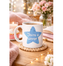 You’re a Winner "SEN BAŞARDIN , KAZANANSIN" Yazılı Porselen Kupa MODEL 153 – Motivasyon Temalı, Özel Tasarım Kahve & Çay Kupası