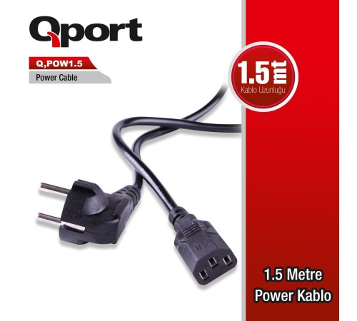 QPORT Q-POW1.5 1.5M PC POWER KABLOSU