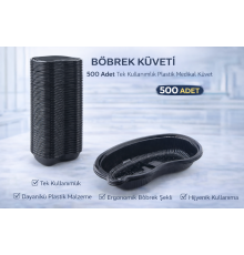 Böbrek Küveti 500 Adet Tek Kullanımlık Plastik Medikal Küvet