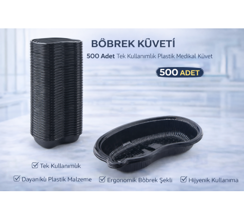 Böbrek Küveti 500 Adet Tek Kullanımlık Plastik Medikal Küvet