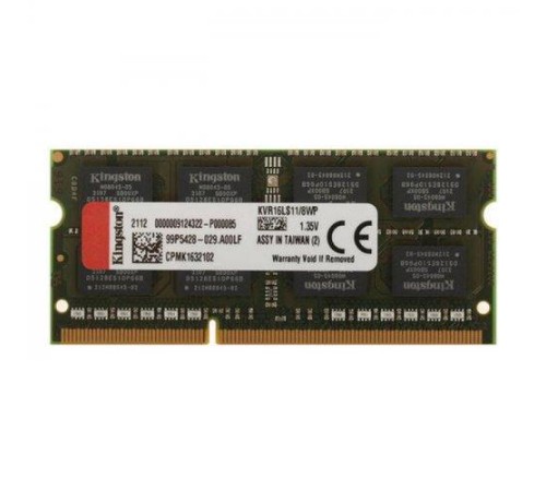 8 GB DDR3 1600MHZ KINGSTON CL11 NB KVR16LS11/8WP
