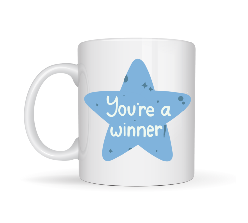 You’re a Winner "SEN BAŞARDIN , KAZANANSIN" Yazılı Porselen Kupa MODEL 153 – Motivasyon Temalı, Özel Tasarım Kahve & Çay Kupası