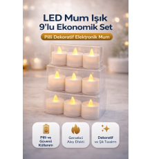 LED Mum Işık 3’lü Set Pilli Dekoratif Elektronik Mum Flicker Alev Efektli 3 Paket