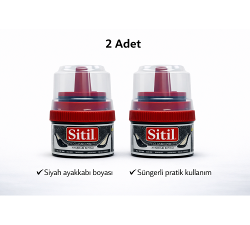 Sitil Classic Ayakkabı Boyası Siyah Parlatıcı Süngerli 2 Adet