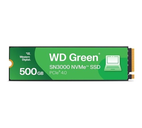 500 GB WD GREEN SN3000 PCI-4.0 5000MB/S 4100MB/S M2 NVME SSD WDS500G4G0E