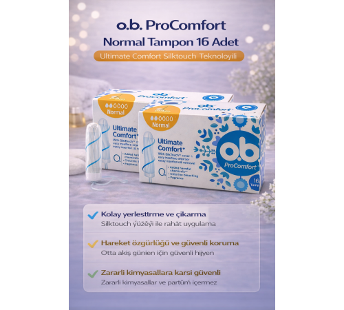 o.b. ProComfort Normal Tampon 16Lı 2 Paket Ultimate Comfort Silktouch Teknolojili