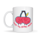 I Love You Berry Much Tasarımlı Kupa Model 12 Sevimli Kiraz Desenli Porselen Kahve Kupası - Hediye Fincanı